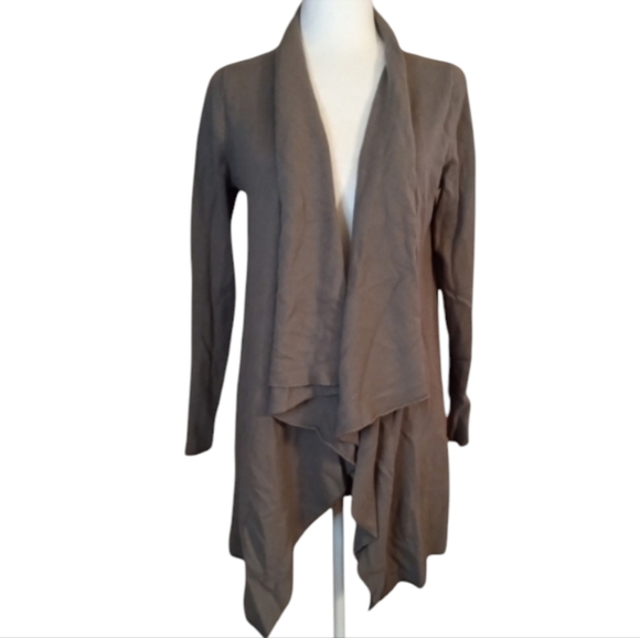 Boden Limited Edition Gray Long Line Drape Front 100% Cashmere Cardigan Size 6 - Picture 1 of 7